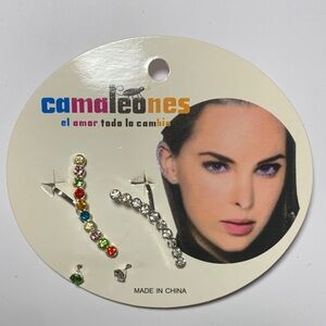 Multicolor Crystal Earrings Set